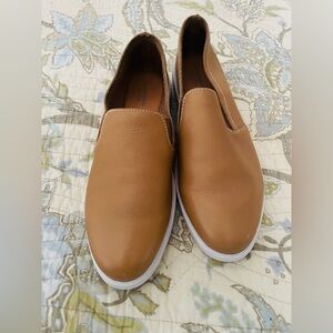 Casual Leather Tan Slip-On Shoes
